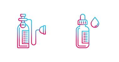 oxygène et compte-gouttes icône vecteur