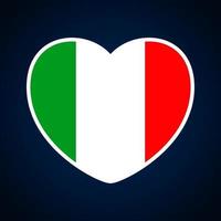 drapeau de l'italie en forme de coeur vecteur