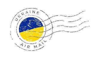 cachet de l'ukraine. timbre-poste du drapeau national vecteur