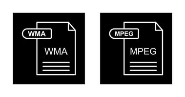 wma et mpeg icône vecteur