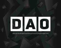 Dao bannière conception, décentralisé autonome organisation vecteur