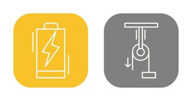 batterie et pully icône vecteur