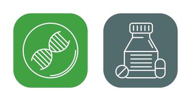ADN et comprimés icône vecteur