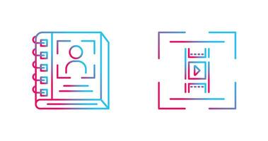 annuaire et vidéo icône vecteur