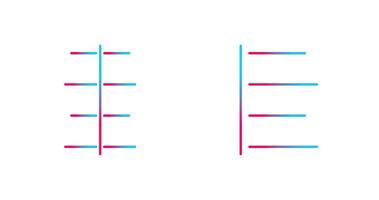 centre aligner et la gauche aligner icône vecteur