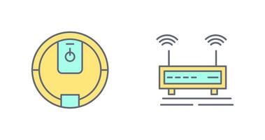 Puissance bouton et Wifi signaux icône vecteur