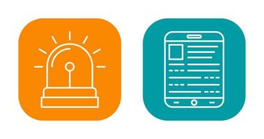 alarme système et ebook icône vecteur