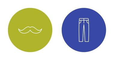 moustache Hommes un pantalon icône vecteur