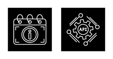 api et calendrier icône vecteur