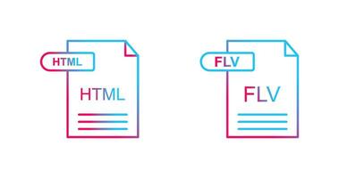 html et flv icône vecteur