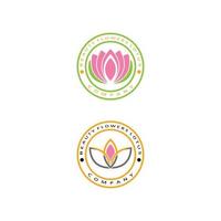 icône de modèle de logo de beauté vecteur fleurs de lotus design