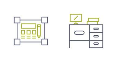 plan et bureau icône vecteur