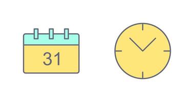 icône calendrier et horloge vecteur