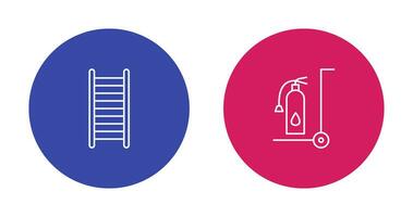 échelles et mobile extincteur icône vecteur