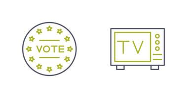 voter et la télé icône vecteur