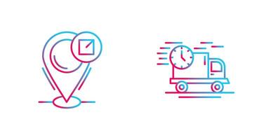 vite livraison et emplacement icône vecteur