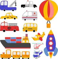 voitures et véhicules clipart pour enfants vecteur