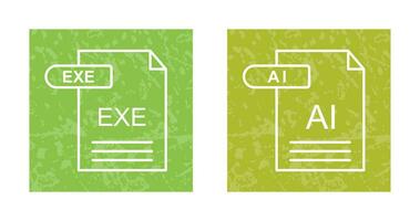 ai et EXE icône vecteur