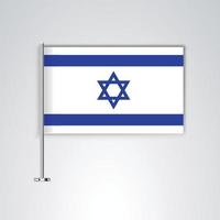 drapeau d'israël avec bâton en métal vecteur