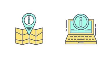 information point et portable icône vecteur