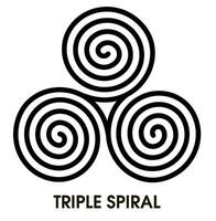 vecteur Breton et celtique original spirale triskele symbole. noir celtique triskelion spirales plus de blanche. mystique protecteur signe. tripler spirales. vecteur