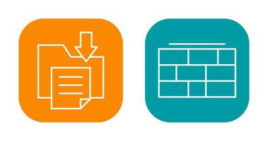 fichier espace de rangement et brique mur icône vecteur