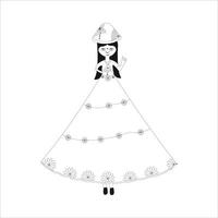 Couleur dans mignonne la mariée personnage icône Stock illustration vecteur