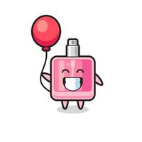 illustration de mascotte de parfum joue au ballon vecteur