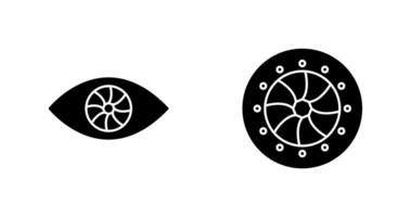 œil et optique diaphragme icône vecteur