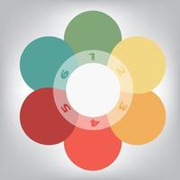 concept de bannières circulaires colorées en forme de fleur vecteur