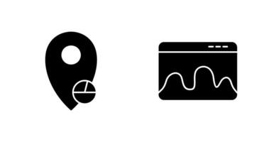 emplacement statistiques et page Web statistiques icône vecteur