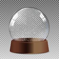 globe de verre transparent réaliste de neige pour cadeau de noël et du nouvel an vecteur