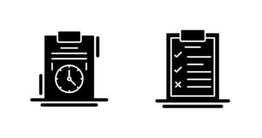 temps la gestion et liste de contrôle icône vecteur