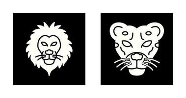 Lion et guépard icône vecteur