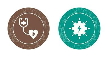 phonendoscope et électricité icône vecteur