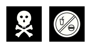 décès signe et non nourriture ou boisson icône vecteur