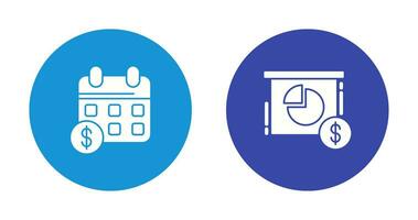 calendrier et tarte graphique icône vecteur