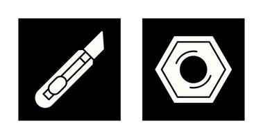 Stationnaire couteau et écrou icône vecteur