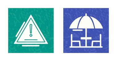 avertissement et parapluie icône vecteur