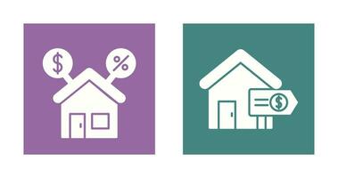 hypothèque et vente icône vecteur