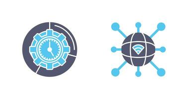 temps la gestion et l'Internet icône vecteur