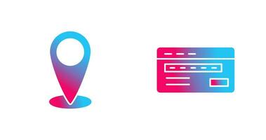 emplacement et crédit carte icône vecteur