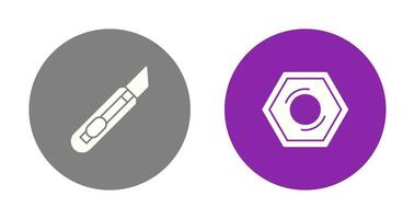 Stationnaire couteau et écrou icône vecteur