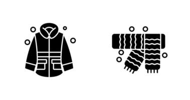 hiver veste et hiver écharpe icône vecteur