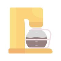 machine à café, objet vectoriel de couleur semi-plat