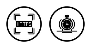 https et alarme icône vecteur