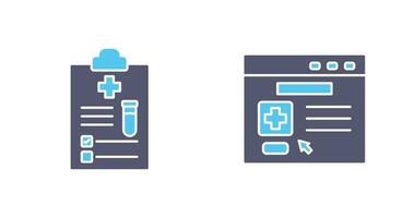 médical rapport et navigateur icône vecteur