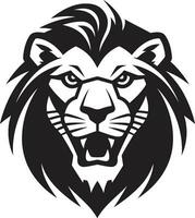 majestueux chasseur une vecteur Lion logo conception le rôder Roi une noir Lion emblème