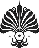 artistique intrigue noir paon conception majestueux afficher paon emblème dans noir vecteur