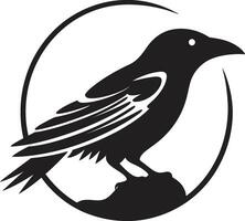abstrait corbeau vecteur insigne lisse corbeau symbolique crête